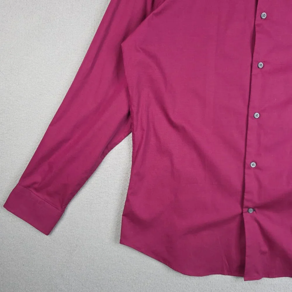 Banana Republic Shirt Mens‎ Size Large Burgundy Stretch Slim Fit Button Down NWT